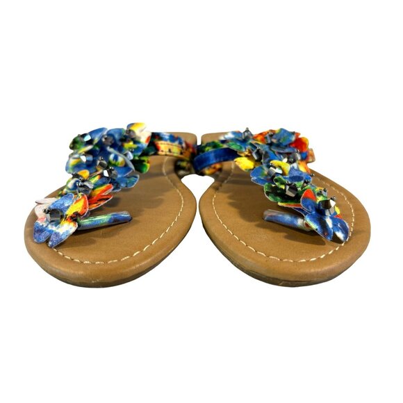 Womens Palms Floral Beaded Sandals Size 6M With Vibrant Multicolor Design - Picture 6 of 7